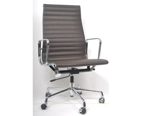 After Charles And Ray Eames - EA117 - Aluminium Group - A contemporary high back swivel office desk chair / armchair having a