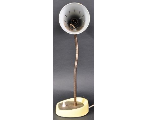 Pifco - Model 971 - A 1970s retro vintage gooseneck desk lamp / reading lamp light finished in a vibrant yellow colourway wit