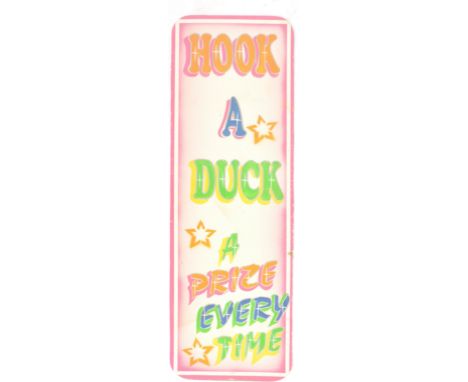 Hook A Duck Fairground Ticket - A vintage mid 20th Century fairground / funfair hand painted sign for Hook A Duck Reading "Ho