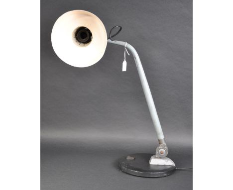 Fase - Madrid Spain - A retro 20th Century Spanish designer adjustable table / desk lamp light having a black finished alumin