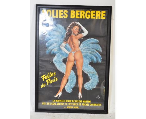Folies Bergere - A large vintage 20th Century advertising poster for&nbsp;the famous Parisian cabaret music hall (1977) - Fol