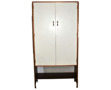 Robert Heal - Staples - Ladderax - An original retro vintage 20th Century 1960s teak wood modular wardrobe cupboard having wh