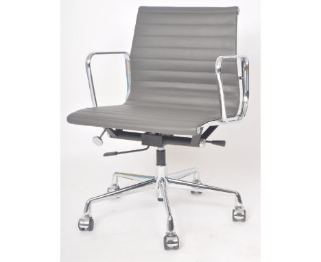 After Charles And Ray Eames - EA117 - Aluminium Group - A contemporary low back swivel office desk chair / armchair having a 