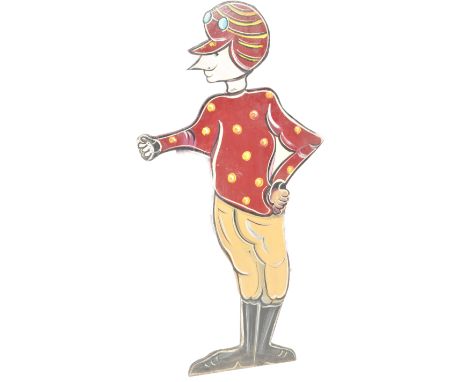 Carousel Ride - A retro vintage 20th Century fairground / funfair hand painted wooden figure in the form of a jockey / horse 