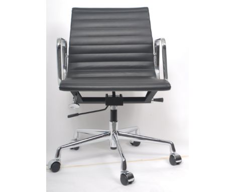 After Charles And Ray Eames - EA117 - Aluminium Group - A contemporary low back swivel office desk chair / armchair having a 