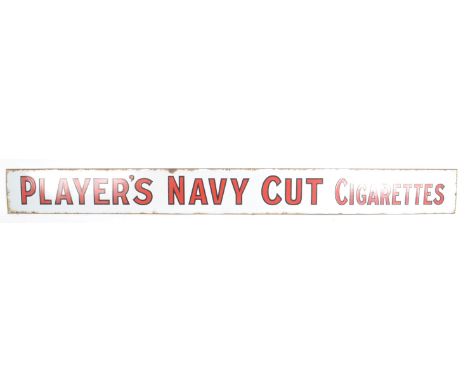 Player's Navy Cut - A vintage 20th Century point of sale shop display porcelain enamel advertising sign having red and black 