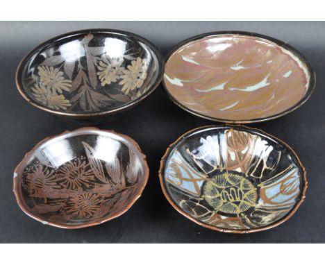 David Eeles (1933-2015) - Shepherd's Well Pottery - A selection of four retro 20th Century studio art pottery stoneware fruit
