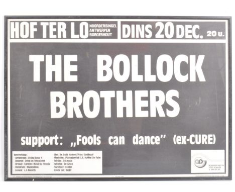 The Bollock Brothers - A vintage 1980s German music / gig advertising poster for British Punk band The Bollock Brothers. Fram
