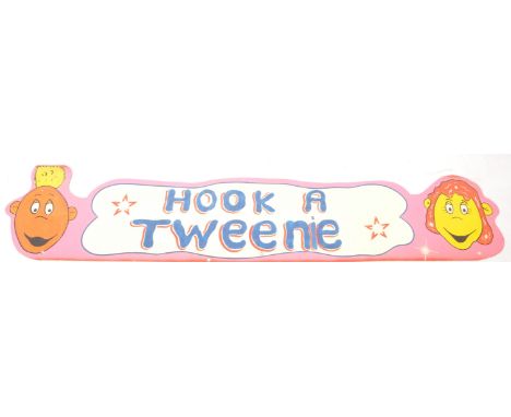 Hook A Duck Fairground Ticket - A vintage mid 20th Century fairground / funfair hand painted sign for Hook A Duck featuring t