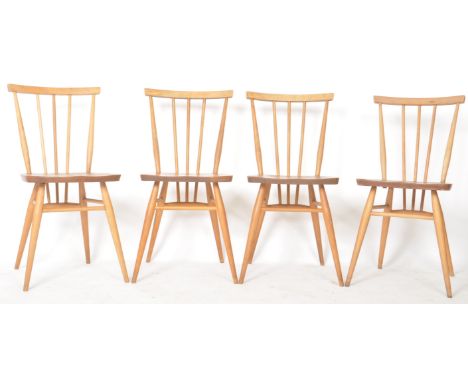 Lucian Ercolani - Ercol - 391 - All Purpose Chair - A matching set of four retro vintage mid 20th Century beech and elm stick