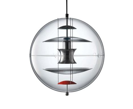 After Verner&nbsp;Panton - CS607 Globe Light - A large contemporary designer hanging ceiling light. Transparent acrylic const