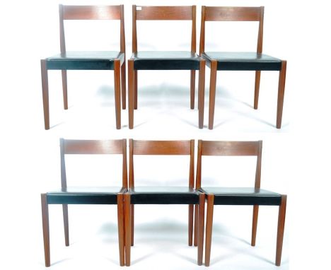 Poul Volther for Frem Røjle - A matching set of six retro vintage mid 20th Century dining / side chairs of teak wood construc