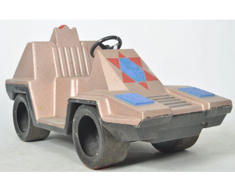 Fairground / Funfair - A 20th Century 1980s carousel ride space car of fiberglass construction. Raised on fixed wheels. Measu