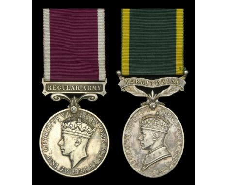 Army L.S. & G.C., G.VI.R., 1st issue, Regular Army (4339561 Sjt. G. Thompson. E. York. R.); Efficiency Medal, G.VI.R., 1st is