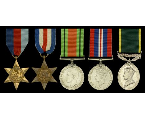 Five: Private T. J. Platt, Duke of Cornwall’s Light Infantry, who was wounded in Normandy on 8-9 July 1944  1939-45 Star; Fra