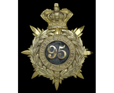 95th (Derbyshire) Regiment Officer’s Helmet Plate 1878-81. A fine quality and scarce example crowned star and garter pattern 