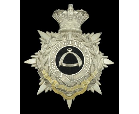 The Hampshire Regiment 4th Volunteer Battalion Oï¬ƒcer’s Helmet Plate 1883-1901. A good example in silver plate, the crowned 