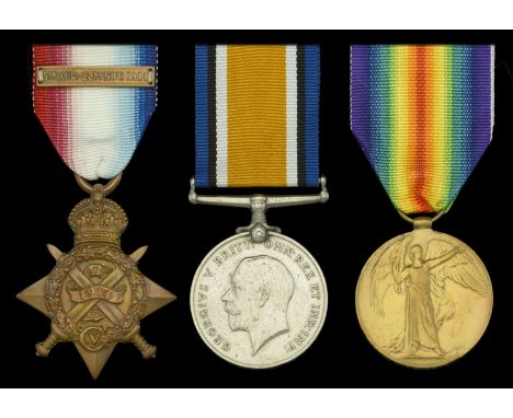 Three: Corporal P. W. Swatton, 5th Dragoon Guards  1914 Star, with copy clasp (264 Cpl. R. P. W. [sic] Swatton. 5/D. Gds.); B