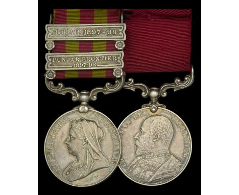 Pair: Colour Sergeant G. V. Blackman, Duke of Cornwall’s Light Infantry  India General Service 1895-1902, 2 clasps, Punjab Fr