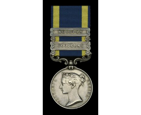Punjab 1848-49, 2 clasps, Mooltan, Chilianwala (Major H. Garbett, Commg. 1st Bde. H. Arty.) edge bruising and contact marks, 