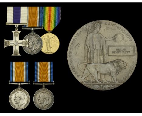 Family group:  A Great War 1916 ‘French theatre’ M.C. group of three awarded to Lieutenant W. H. Flett, 1/6th (Perthshire) Ba