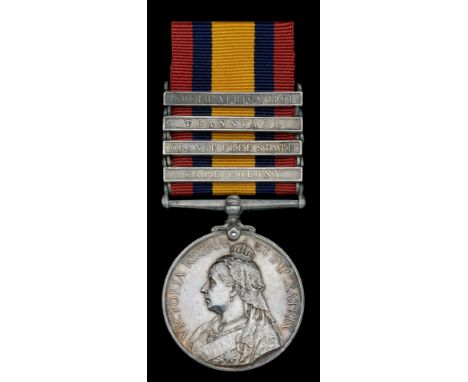 Queen’s South Africa 1899-1902, 4 clasps, Cape Colony, Orange Free State, Transvaal, South Africa 1901 (Lieut: J. B. K. Dodds