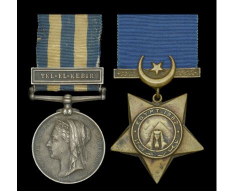 Pair: Major W. Francis, Duke of Cornwall’s Light Infantry   Egypt and Sudan 1882-89, dated reverse, 1 clasp, Tel-El-Kebir (Li