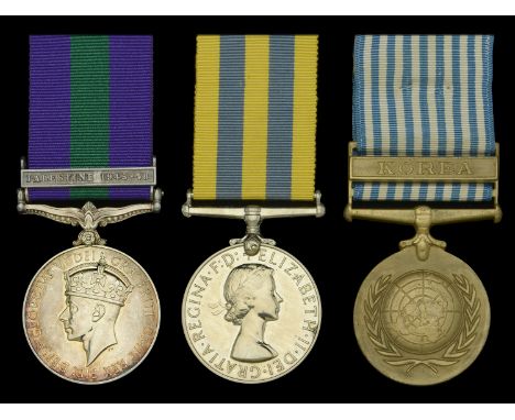 Three: Private W. Leither, Duke of Cornwall’s Light Infantry, later Royal Northumberland Fusiliers  General Service 1918-62, 