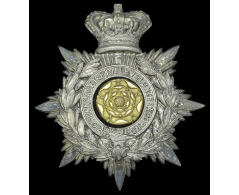 40th Lancashire Rifle Volunteers (3rd Manchester) Officer’s Helmet Plate 1878-80. A fine quality plated example, the crowned 