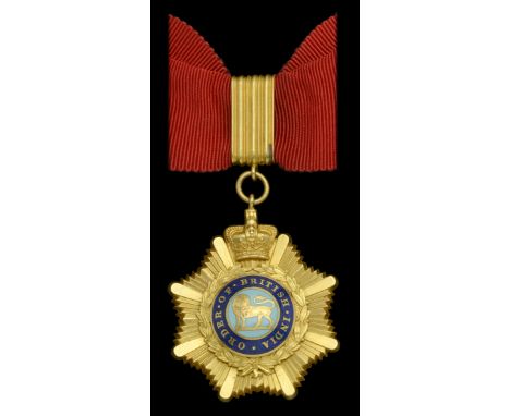 Order of British India, 1st Class, 1st type neck badge, gold and enamel, reverse with central screw-nut, nearly extremely fin