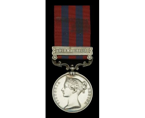 India General Service 1854-95, 1 clasp, Burma 1885-7 (8 Private R. Beck 2nd. Bn. R.W. Surr. R.) minor edge nicks, very fine £