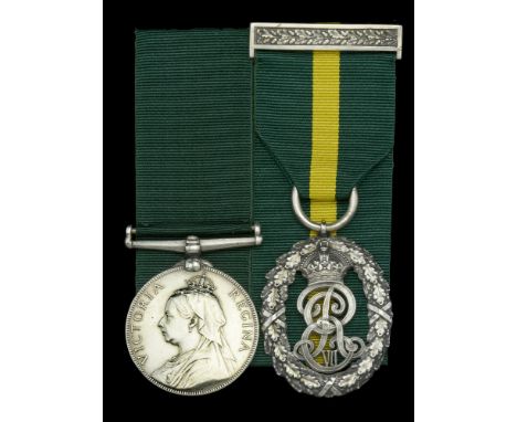 Pair: Major W. Lidgey, Duke of Cornwall’s Light Infantry  Volunteer Force Long Service Medal, V.R. (Lieut. W. Lidgey. 1/V.B. 