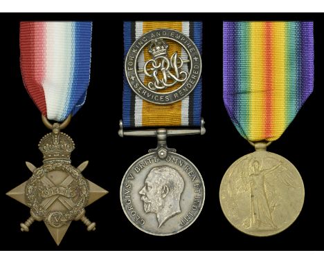 Three: Private V. T. Rowland, Border Regiment  1914-15 Star (18034 Pte. V. T. Rowland. Bord. R.); British War and Victory Med