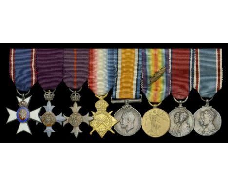 The group of eight miniature dress medals worn by Lieutenant-Colonel Sir Norman G. Scorgie, Controller, H.M. Stationery Offic