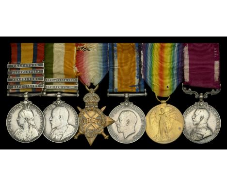 Six: Bandsman M. Ando, Duke of Cornwall’s Light Infantry  Queen’s South Africa 1899-1902, 4 clasps, Cape Colony, Paardeberg, 
