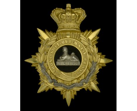 The South Staffordshire Regiment Officer’s Helmet Plate 1881-1901.â€¨A good example, the crowned star back plate with laurel 