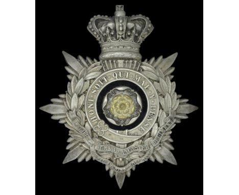 The York and Lancaster Regiment, 1st Hallamshire Volunteer Battalion Officer’s Helmet Plate 1885-1901. A fine quality silver 