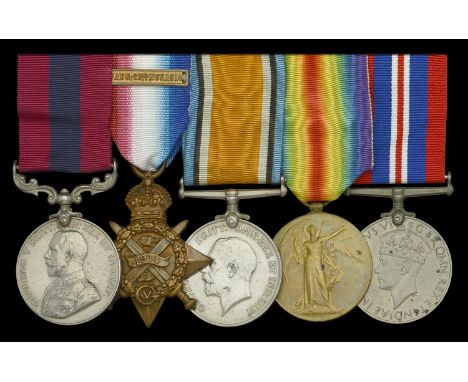 A Great War ‘Pusieux Trench, Battle of the Ancre’ D.C.M. group of five awarded to Lieutenant William Henman, Gloucetershire R