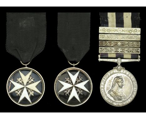 The Order of St. John of Jerusalem, Serving Brother’s breast badge, silver and enamel (2); Service Medal of the Order of St J