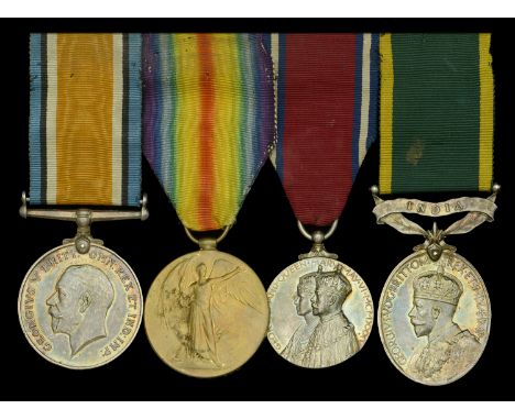 Four: Second Lieutenant F. R. Hunt, Royal Flying Corps, later Assam Volunteer Light Horse  British War and Victory Medals (2.