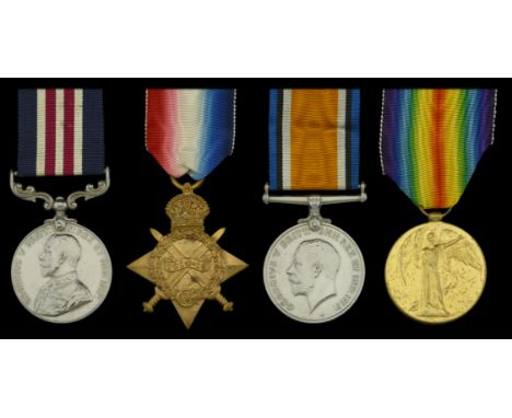 A Great War M.M. group of four awarded to Private J. Cowgill, Motor Transport, Army Service Corps  Military Medal, G.V.R. (M2