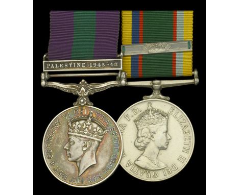 Pair: Private R. D. Mandley, Duke of Cornwall’s Light Infantry, later Army Cadet Force  General Service 1918-62, 1 clasp, Pal