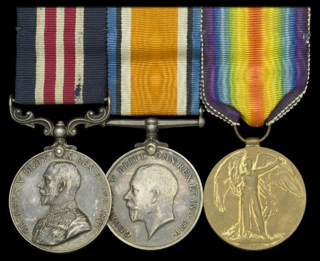 A Great War ‘Western Front’ M.M. group of three awarded to Sergeant G. B. Hamilton, 14th Battalion, London Regiment  Military