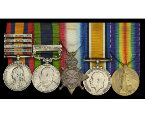 Five: Private J. Walsh, Royal Munster Fusiliers  Queen’s South Africa 1899-1902, 4 clasps, Orange Free State, Transvaal, Sout