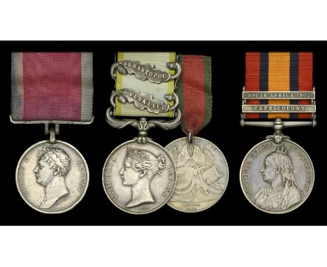 The outstanding ‘Gardiner Family Group’ to Sergeant-Major A. Gardiner, wounded with the Scots Greys at Waterloo; to his son P