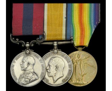 A Great War ‘Epehy, March 1918’ D.C.M. group of three awarded to Acting Corporal F. J. Greenall, ‘K’ Siege Park, Army Service