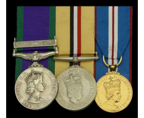 Three: Corporal R. Strick, Light Infantry  General Service 1962-2007, 1 clasp, Northern Ireland (25053193 LCpl R Strick LI); 