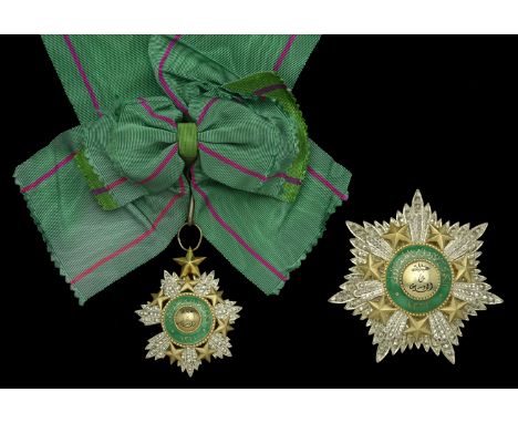 Jordan, Hashemite Kingdom, Order of the Star, First Class set of Insignia, comprising sash badge, 70mm including star suspens