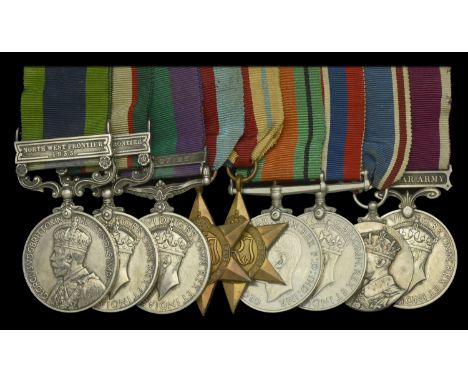 Nine: Warrant Officer Class III J. R. Prior, Highland Light Infantry  India General Service 1908-35, 1 clasp, North West Fron