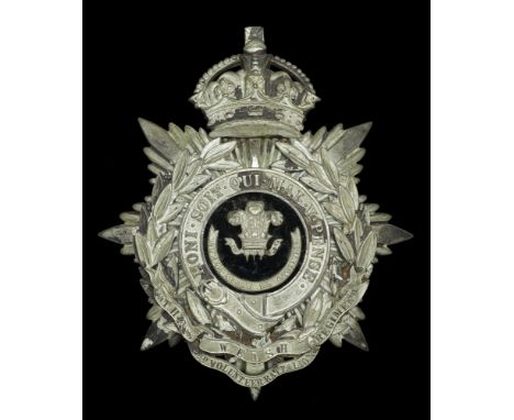 The Welsh Regiment 3rd Volunteer Battalion Officer’s Helmet Plate 1902-08. A fine quality example in silver plate, being a cr